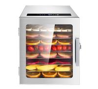 Electric Food Dehydrator with 8 Stainless Steel Trays, 0.5-24h Timer & 20-90°C Temp Control, 360° Airflow for Jerky, Fruit, Herbs
