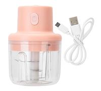 Electric Food Processor, 250ml Wireless Meat Grinder, USB Charging Portable Food Chopper Mincer Baby Food Maker Mini Kitchen Shredder Blender Mixer for Onion/Ginger/Garlic (Pink)