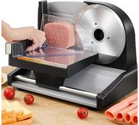 Electric Food Slicer - 200W Meat and Cheese Slicer with Adjustable Thickness for Home Use, Ideal for Slicing Deli Foods and Bread