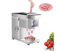 Electric Food Slicer with Premium Chromium-Plated Steel Blade, Semi-Auto for Efficient Slicing, Ideal for Commercial and Home Use, Low Noise Design for Frozen Meat