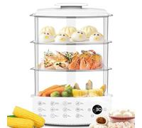 Electric Food Steamer - 3-Tier 12L Multifunctional Vegetable Steamer with Timer, Touch Screen, 24H Preset & Anti-Dry Burn Protection for Healthy Cooking