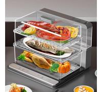 Electric Food Steamer, 3-Tier Foldable Food Steamer, 1100W & 20L Capacity, Quickly Produces 105°C Steam In 10 Seconds, Dual Mode Insulation, For Veg, Meat, Fish & Rice