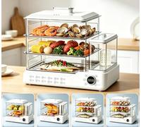 Electric Food Steamer, 3-Tier Removable Stackable Digital Vegetable Steamer | 800W Multi-Tier Electric Steamer for Seafood, Meat, Eggs & Vegetables(220V)