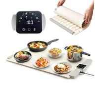 Electric Food Warming Mat, Portable Silicone Heater Tray with Adjustable Temperature & Timing for Home Buffets and Parties