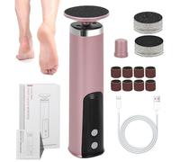 Electric Foot Callus Remover, 2-in-1 Pedicure Dead Skin Scrubber, Foot File with Sandpaper Discs and Grinding Heads, Ideal for Women and Men, Smooths Softens Feet