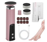 Electric Foot Callus Remover, 2 in 1 Pedicure Scrubber, Dead Skin File Tool, Sandpaper Disc Grinding Heads, Rechargeable Foot Care Device, Grooming Accessory, for Cleaning 13.5x3.58x3.58cm