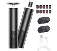 Electric Foot Callus Remover(6 Speed), Electric Foot Sander, Rechargeable 2 in 1 Foot File Nail Grinderr with Sandpaper Disk and Nail Drill Bits, Callus Remover for Feet for Dead Skin-Black