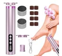 Electric Foot Callus Remover for Feet, 2 in 1 Professional Electric Foot File, 9 Adjustable Speeds Pedicure Tools with Replaceable Drill Bit, Rechargeable Dead Skin Removal for Feet (Pink)