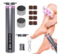 Electric Foot Callus Remover for Feet, 2 in 1 Professional Electric Foot File, 9 Adjustable Speeds Pedicure Tools with Replaceable Drill Bit, Rechargeable Dead Skin Removal for Feet (Grey)