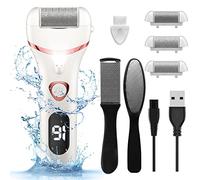 Electric Foot Callus Remover, Rechargeable Portable Electronic Foot File Pedicure Kits, Waterproof Foot Scrubber File, Professional Pedicure Tools, Foot Care for Dead Skin Ideal Gift, 3 Rollers