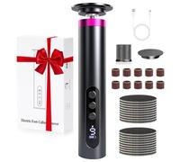 Electric Foot File 2-in-1 Callus Remover with LCD Screen - Foot Hard Skin Remover 9 Speed Adjustable - 2000mAh Rechargeable Professional Feet File Pedicure Tools for Dry, Cracked and Dead Skin (Grey)