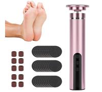 Electric Foot File, 2 in1 Cordless Rechargeable Hard Skin Remover Foot with Digital Display, 9 Speed Adjustable Callus Remover for Feet with 30PCS Replacement Pads for Dry Dead Skin (Rose gold powder)