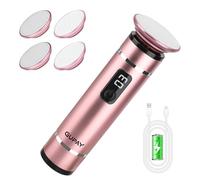 Electric Foot File Callus Remover - 3 Speeds & 4 Nano Glass Heads for Smooth Feet - Professional Pedicure Tool for Dead Skin, Hard & Cracked Heels - Rechargeable & Portable