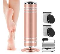 Electric Foot File Callus Remover: Adjustable Speed Feet File Grinder with 60 Pcs Sandpaper Discs - Professional Pedicure Tools for Dead Skin Calluses (Gold)