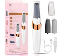 Electric Foot File, Callus Remover for Feet Rechargeable, Professional Smooth Pedicure Kit Foot Scrubber for Dry, Dead, Cracked, Hard Skin, Feet Spa Care Kit for Men & Women(White)