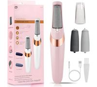 Electric Foot File, Callus Remover for Feet Rechargeable, Professional Smooth Pedicure Kit Foot Scrubber for Dry, Dead, Cracked, Hard Skin, Feet Spa Care Kit for Men & Women (Pink)