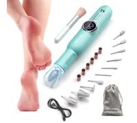 Electric Foot File, Cordless Callus Remover for Feet, Professional Pedicure Tool for Dead Skin and Calluses with Nail Drill Kits for Men Women Dead Dry Crack Skin Calluses Foot Grinder-Green