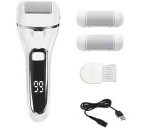 Electric Foot File, Dead Skin Remover, 3 Interchangeable Rollers, Waterproof, USB Rechargeable, for Daily Foot Care