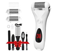 Electric Foot File, Foot Files for Hard Skin, Pedicure Sets for Feet, Pro Hard Skin Remover Foot, Callus Remover for Feet, Quickly Removes Dead Skin, and Cracked Heels, Have Beautiful Feet (White)