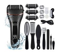 Electric Foot File for Hard Skin Remover, Feet Callus Removers Scrubber Brush Files for Dead Skins Dry Heel Scholl Pedicure Tools Kit, Black
