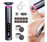 Electric Foot File Hard Skin Remover, 2 in 1 Electric Callus Remover for Feet with 9 Speeds Adjustable, Foot Sander Pedicure Tools for Feet Dry Dead Skin Cracked Heels Calluses (Grey)