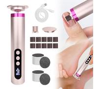 Electric Foot File Hard Skin Remover, 2 in 1 Electric Callus Remover for Feet with 9 Speeds Adjustable, Foot Sander Pedicure Tools for Feet Dry Dead Skin Cracked Heels Calluses (Pink)