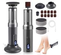 Electric Foot File Hard Skin Remover, 2 in 1 Electric Foot Callus Remover & Nail Grinder, 6 Speeds Powerful Foot Sander Pedicure Tools Dead Skin Remover with 40pcs Replacement Sandpaper Discs & Ring