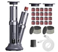 Electric Foot File Hard Skin Remover, 2-in-1 Professional Electric Callus Remover with LED Display, with Foot Files and Nail Polisher, 6 Speeds, for Dry Dead Skin Cracked Heels Calluses