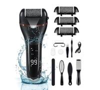 Electric Foot File Hard Skin Remover Professional 16 in 1 Pedicure Sets for Feet with 3 Replacement Rollers ＆ 2 Speeds Battery Display Callus Remover Foot Care Kit for Dry Dead Skin Cracked Heels