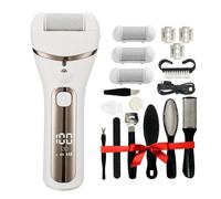 Electric Foot File Hard Skin Remover Professional Callus Remover, 16 in 1 Pedicure Kit with 3 Speeds Display, 3 Rollers, Rechargeable Foot Files for Home Foot Care & Dry Dead Skin Cracked Heels