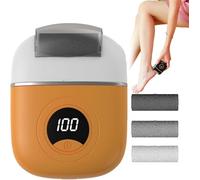 Electric Foot File, Professional Electric Foot Callus Remover, USB Rechargeable Waterproof Hard Skin Remover Foot with 3 Rollers 2 Speed, Portable Pedicure Tool for feet Cracked Heels (Orange)