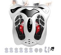 Electric Foot Massager for Circulation | TENS EMS Muscle Stimulator with 8 Pads | Improves Leg Blood Flow, Relieves Neuropathy, Plantar Fasciitis & Foot Fatigue