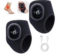 Electric Foot Massager with 3-Level Heat and Vibration LCD Display Ankle Massager for Neuropathy Pain Relief and Circulation, Heel, Arch Rechargeable Cordless Feet for Plantar Fasciitis Recovery