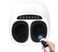 Electric Foot Massagers | Heated Shiatsu Foot Massager | 3 Massage/Pressure Modes | with Air Compression and Vibration Technology Features | for Pain Relief and Better Blood Circulation (White)