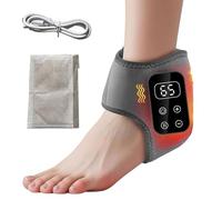 Electric Foot Massagers - Rechargeable Wireless Ankle Massager, Heating Pad, 5-Level Vibration Intensity, USB-C Powered, Lightweight Neoprene Foot Care Device | for Home Office Recovery