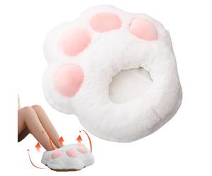 Electric Foot Warmer,USB Heating Pad, Cute Winter Warm Shoes with Cat Paw | Cute Soft Plush Winter Warm Shoes for Under Desk, Offices, Hog