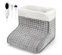 Electric Foot Warmer with Teddy Lining, 9 Temperature Settings and 4 Timers, Fast Heating for Home, Office, Camping, Gray