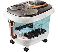 Electric Footspa Massager Motorized Shiatsu Roller Massaging, Heat, Vibration Massage, Bubble Jet Action, LED HD Screen, Soothes, Sore Feet Relief with Remote Control (Color : B)