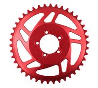 Electric For Bike Offset Correction Chainring For Drive Motor, 42 Tooth Aluminium Alloy Sprocket Gear Replacement, Blue Red Chain For Ring(Red)