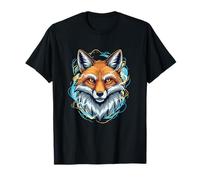 Electric Fox Head Wild Vulpine Energy Aura T-Shirt
