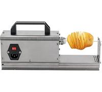 Electric French Fry Cutter 3 in 1 Electric Potato Slicer Automatic Potato Chip Cutter Thicker Stainless Steel Vegetables Cutting Machine with Handle Manual Spiral French Fries Cucumbers Carrots DI