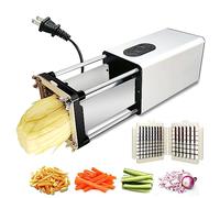 Electric French Fry Cutter, Cutter Stainless Steel with 1/2 & 3/8 Inch Blade, Professional Commercial and Household Potato Slicer, use for Potatoes, Carrots, Apples