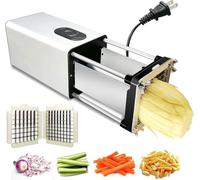 Electric French Fry Cutter - Stainless Steel Professional Commercial and Home Potato Slicer for Potatoes, Carrots, Apples