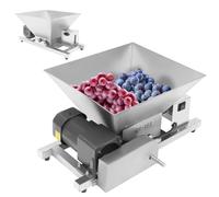 Electric Fruit Grinding Machine, Grape Apple Crusher, 4L Hopper, Stainless Steel, 20kg/h Output for Vegetable and Wine Production
