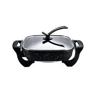 Electric Frying Pan, Electric Skillet With Vented Glass Lid, Non-stick Surface Five-speed Adjustment of the Fire- Fry, Sauté, Braise, Brown and Simmer Function
