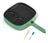 Electric Frying Pan, Nonstick Divided Griddle, Make Egg Muffin Sandwiches, Burgers, Steak & Pancakes for Breakfast