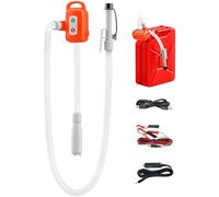 Electric Fuel Transfer Pump, Auto-Stop Sensor Portable Liquid Pump 2.4 GPM for Gasoline, Diesel, Oil, Non-potable Water Built in Long-life Brushless Motor, Leak-proof Hose, 2000mAh Li-ion Battery