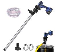 Electric Fuel Transfer Pump, Battery Operated Drum Pump for Diesel, Kerosene, Water - 92CM Oil Pump for Quick Fuel Transfer
