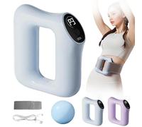 Electric Full-Body Massager, Adjustable 3 Modes / 5 Levels of Intensity Massage, Portable Sculpting Machine with 1pc Waist Belt and 1pc Yoga Ball for Belly Waist Neck Buttocks Legs (Blue)