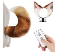 Electric furry tail, movable tail cat fox wolf tail headband halloween cosplay anime lolita furry tail set (Color : G)